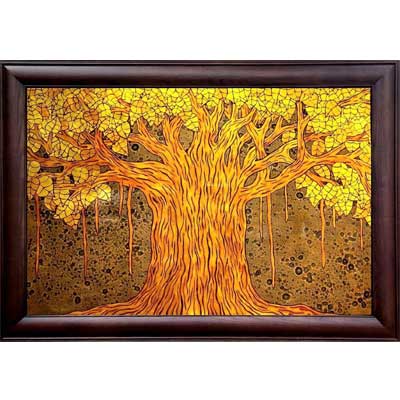 Tranh Sơn Mài Cây Bồ Đề Ngàn Năm Tuổi – Khổ Ngang 1.035 m x 73.5 cm 