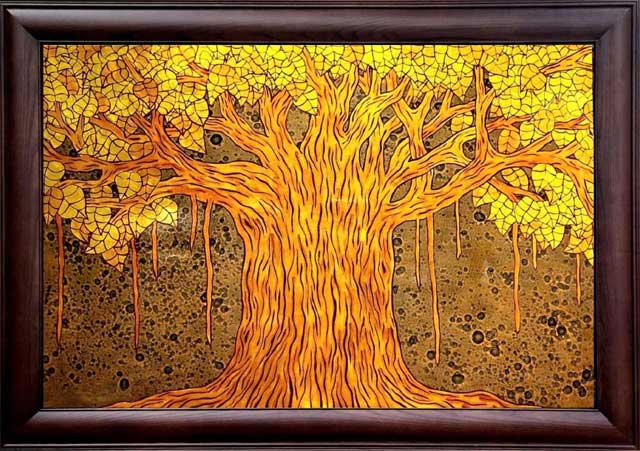 Tranh Sơn Mài Cây Bồ Đề Ngàn Năm Tuổi – Khổ Ngang 1.035 m x 73.5 cm