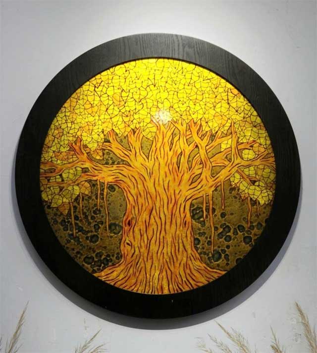 Tranh Sơn Mài Cây Bồ Đề Ngàn Năm Tuổi – Khổ Tròn 72cm